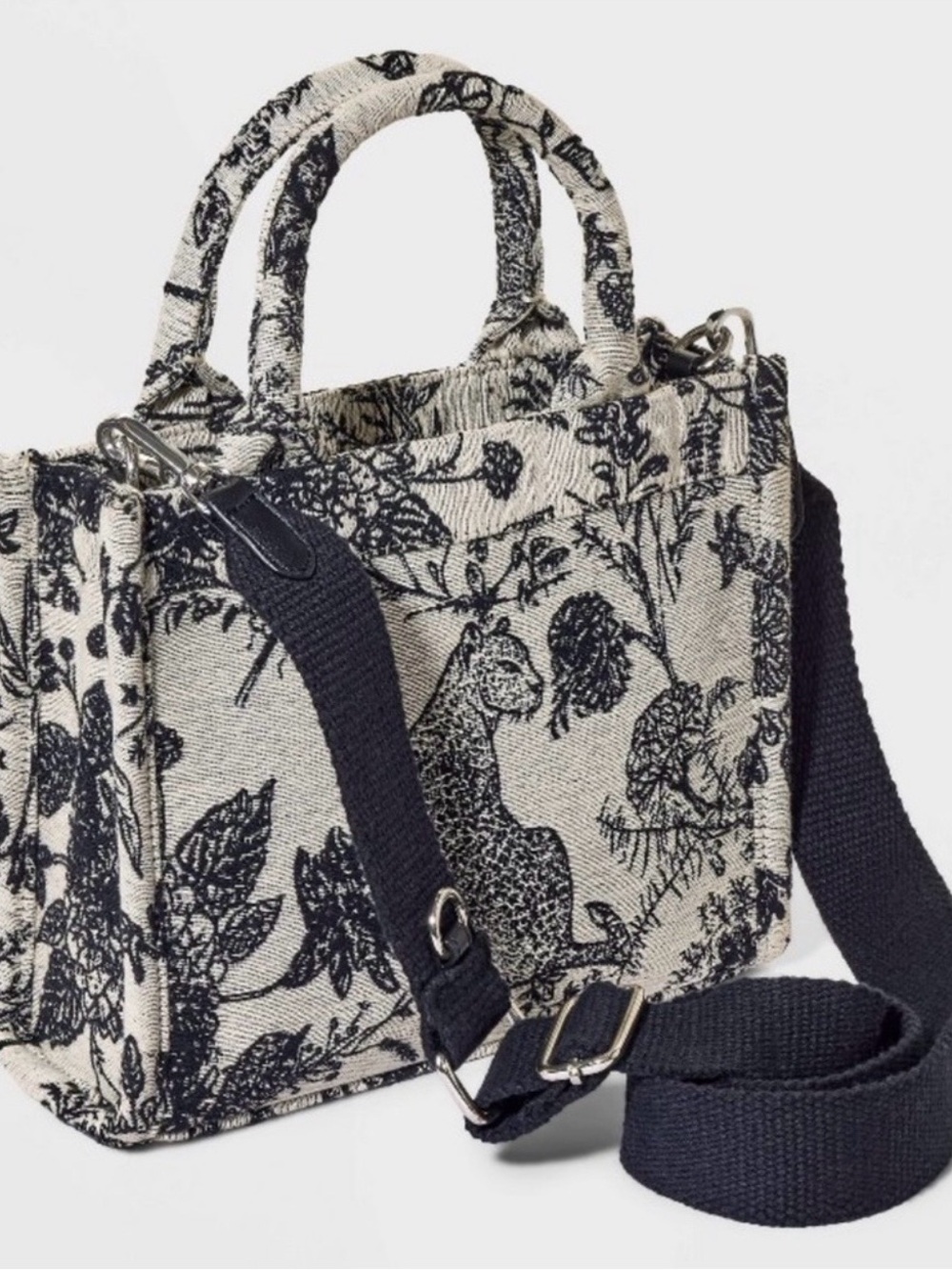 NWT A New Day Mini Jacquard Boxy Tote Animal-Print Destination Bag purse